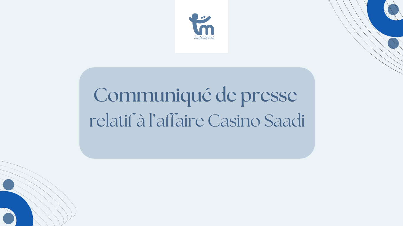 Affiche du communiqué affaire Casino Saadi