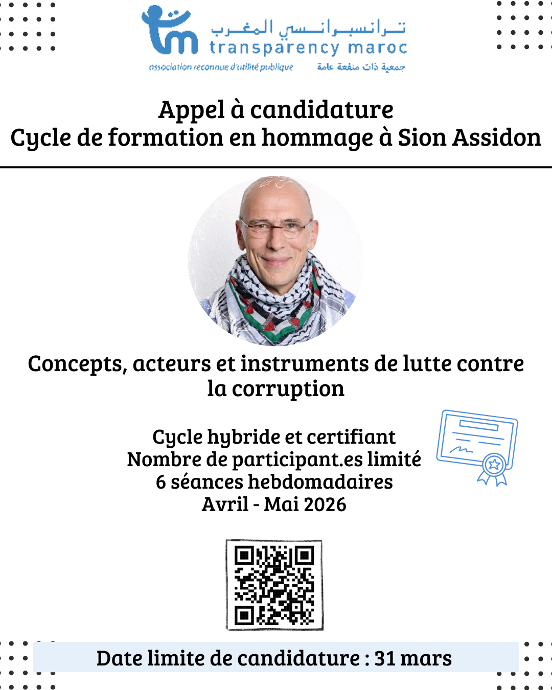 Affiche Cycle de formation en hommage à Sion